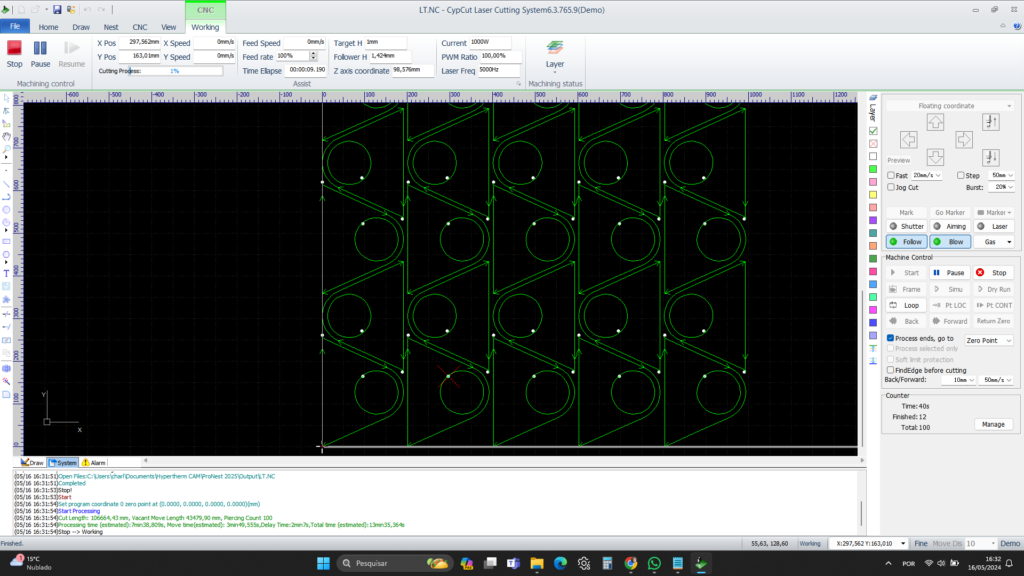 Cypcut Plano de Corte Gerado pelo Pronest lt